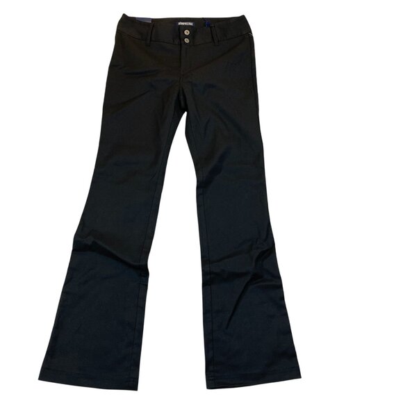 Aeropostale Women's Pants 5/6 Stretch Low Rise Black Classic American Fit - Picture 1 of 14